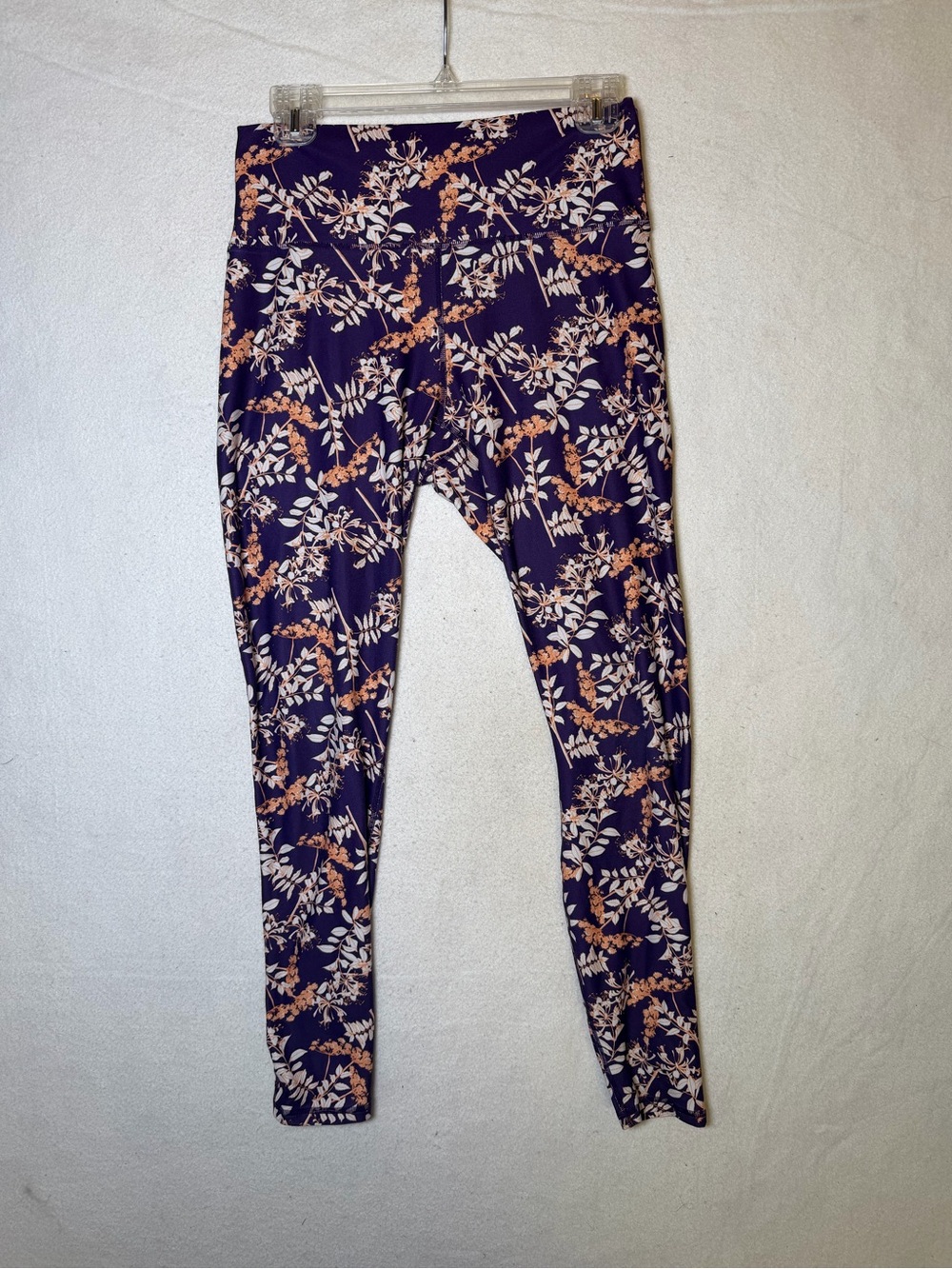 Fabletics Define PowerHold High-Waisted Leggings Purple Floral Botanical Size M